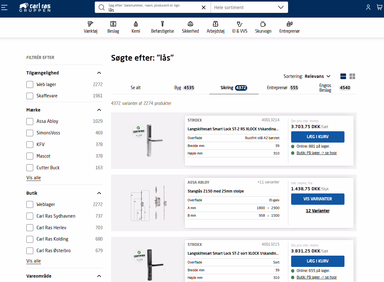 Effektiv produkts&oslash;gning ny